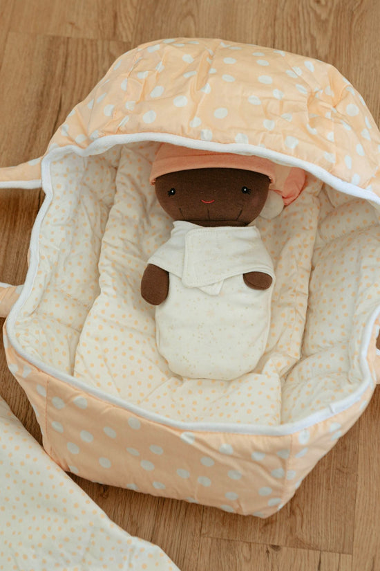 Dots and Rainbows Doll Carrier with Sweet Pea