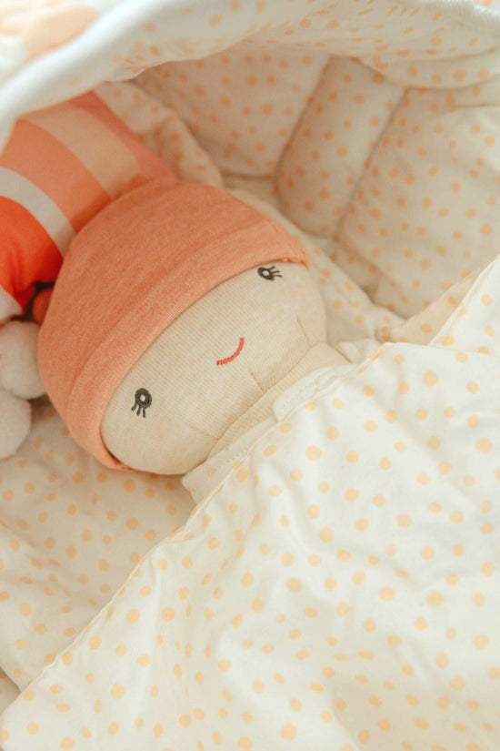 Dots and Rainbows Doll Carrier with Cookie